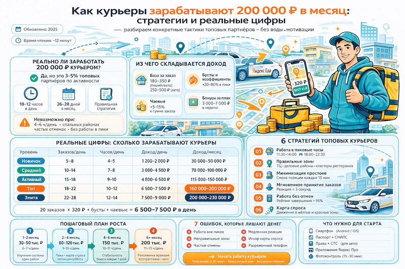Как курьеры зарабатывают 200 000 ₽ в месяц