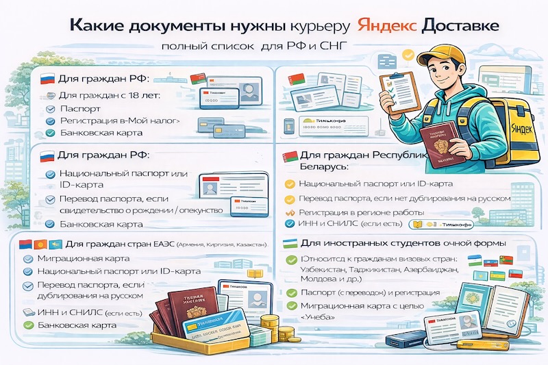 Какие нужны документы для работы в Яндекс