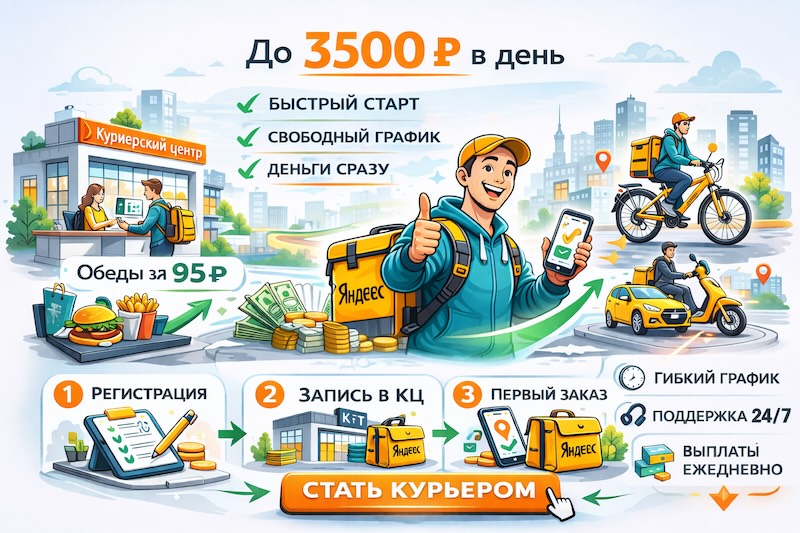 Стать курьером Яндекса