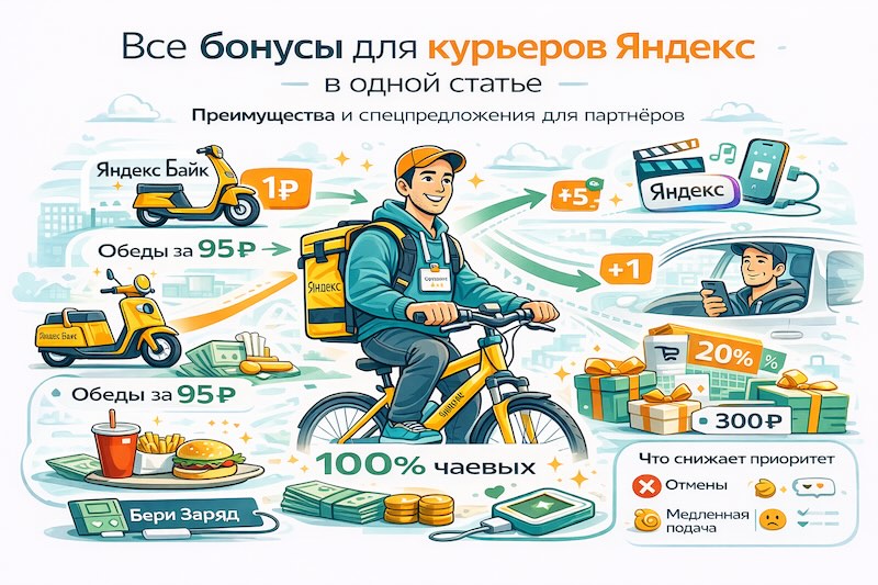 Бонусы для курьеров в Яндекс доставке